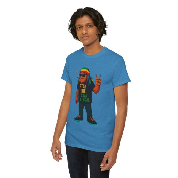 stay irie unisex heavy cotton tee, relaxed vibe shirt, casual wear, gift for music lovers, festival outfit, streetwear