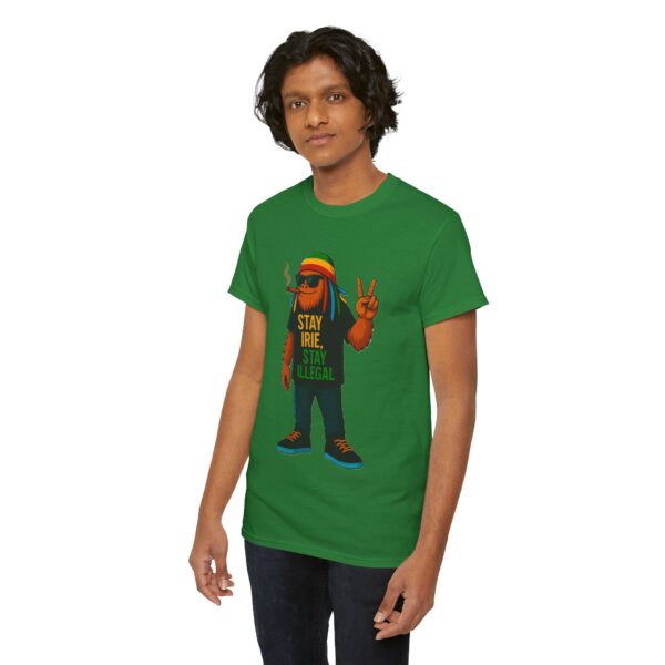 stay irie unisex heavy cotton tee, relaxed vibe shirt, casual wear, gift for music lovers, festival outfit, streetwear