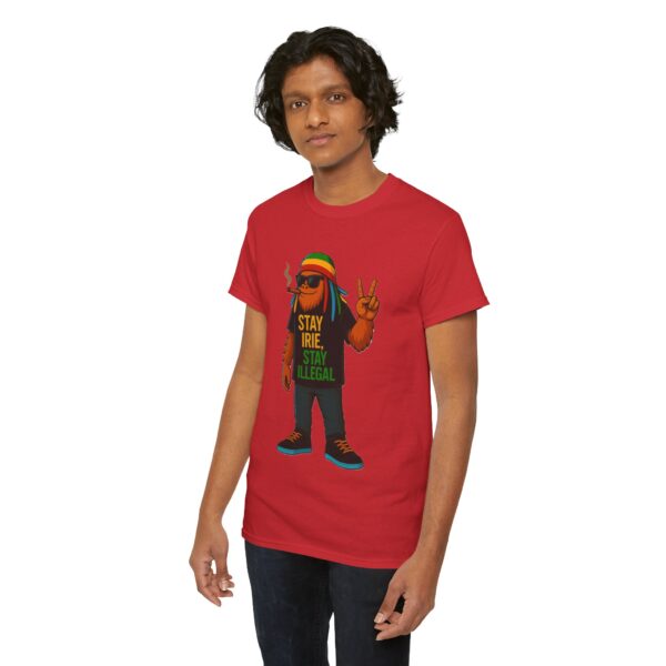 stay irie unisex heavy cotton tee, relaxed vibe shirt, casual wear, gift for music lovers, festival outfit, streetwear