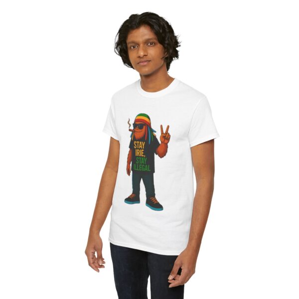 stay irie unisex heavy cotton tee, relaxed vibe shirt, casual wear, gift for music lovers, festival outfit, streetwear