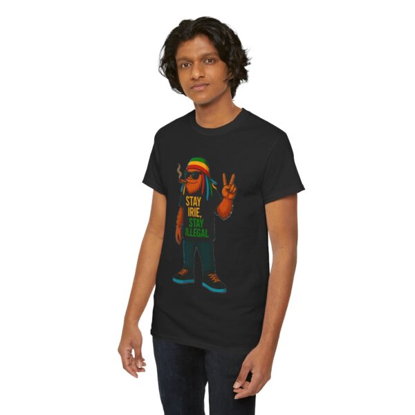 stay irie unisex heavy cotton tee, relaxed vibe shirt, casual wear, gift for music lovers, festival outfit, streetwear