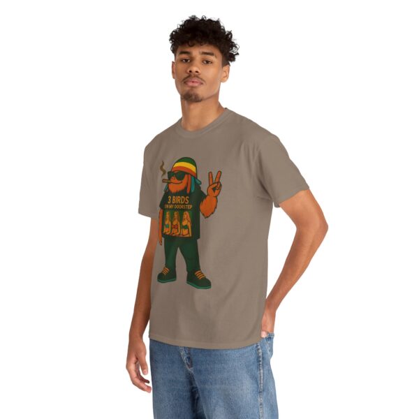 rasta bigfoot unisex tee 3 birds on my door step reggae quirky fun hardcore