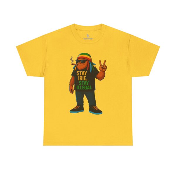 stay irie unisex heavy cotton tee, relaxed vibe shirt, casual wear, gift for music lovers, festival outfit, streetwear