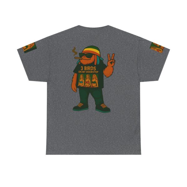 rasta bigfoot unisex tee 3 birds on my door step reggae quirky fun hardcore