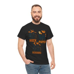 t shirt enduro mountain biking bigfoot rock, paper, scissors design
