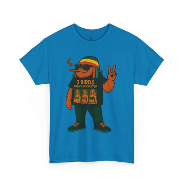 rasta bigfoot unisex tee 3 birds on my door step reggae quirky fun hardcore
