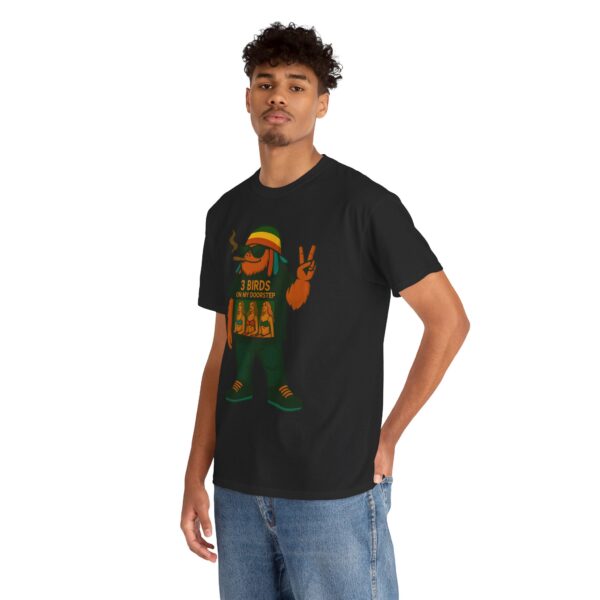 rasta bigfoot unisex tee 3 birds on my door step reggae quirky fun hardcore