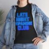 late night dopamine club tee, unisex heavy cotton t shirt, relaxed fit, fun club apparel, casual wear, music lover gift